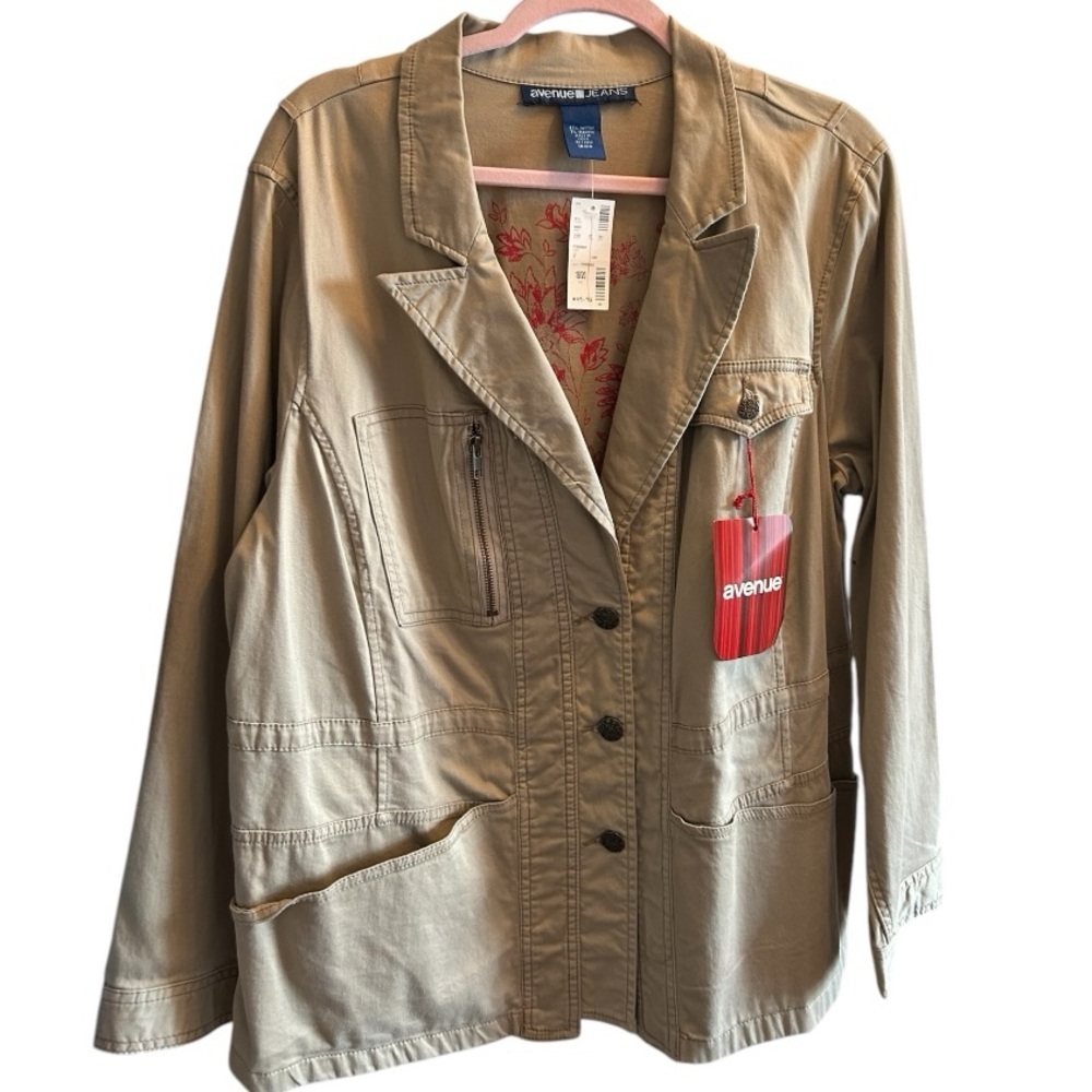 Avenue Tan Jean Jacket Size 18/20 NWT